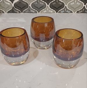 Set of 3 Mikasa Glass Candle Holder